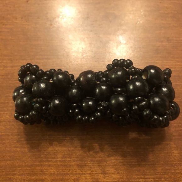 Black Wood Bead Bracelet - Picture 1 of 3